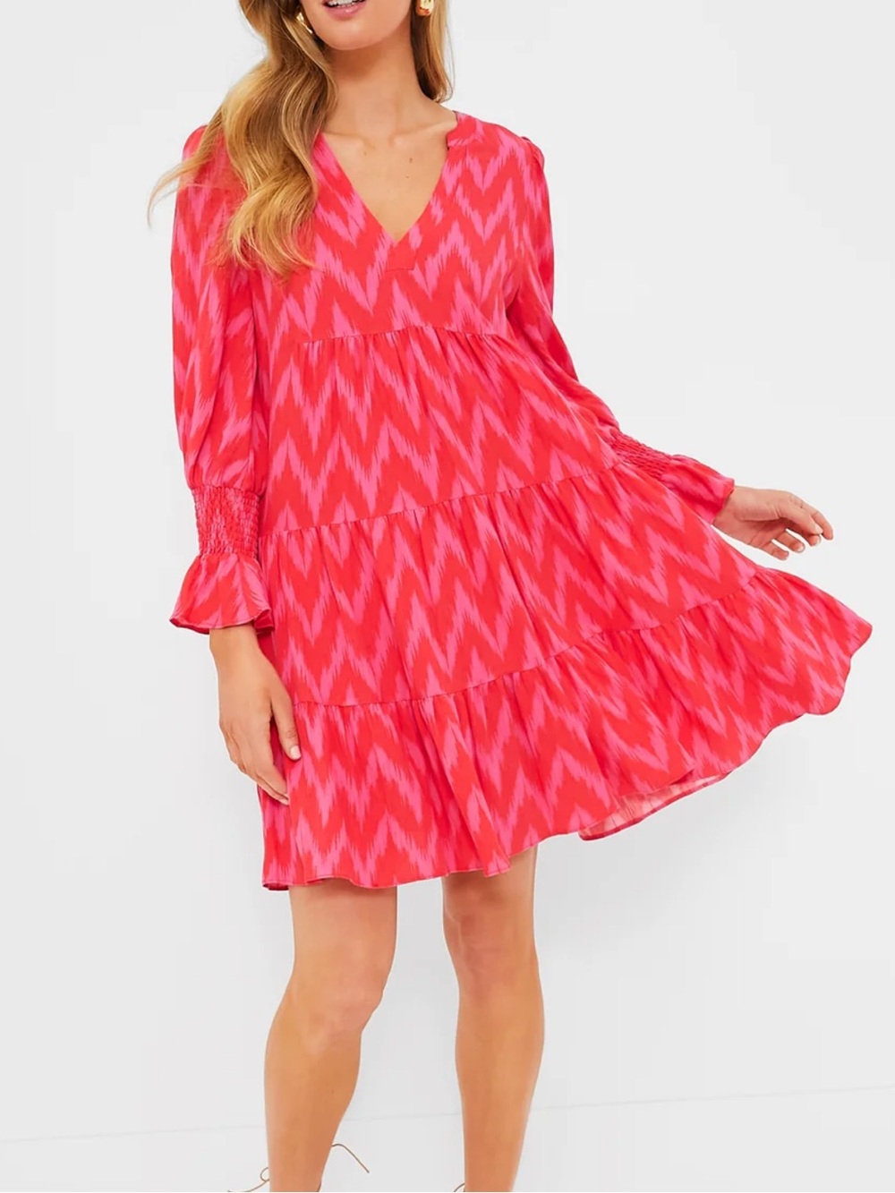 Tuckernuck Pomander Place Hot Pink Ikat Kenzo Dress - Size Medium